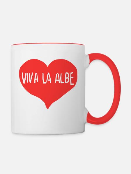 Es lebe die Albe - Tasse zweifarbig - Weiß/Rot