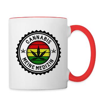 Cannabis - Tasse zweifarbig - Weiß/Rot - Rechts