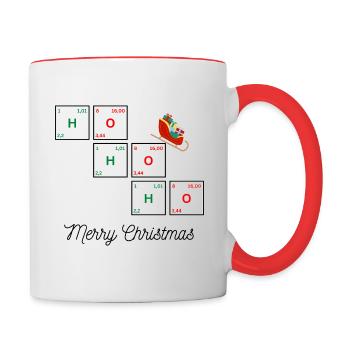 Joyeux Noël chimique (police noire) - Mug contrasté - blanc/rouge - Droite