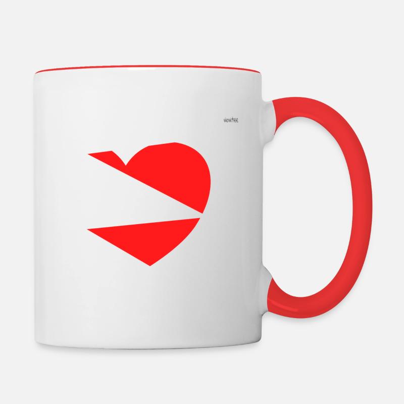 Heart - right side - Contrasting Mug - white/red