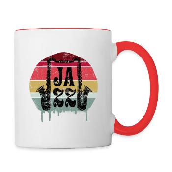 Jazz Music Rétro - Mug contrasté - blanc/rouge - Droite