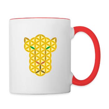 Großkatze des Lebens - Cl - Tasse zweifarbig - Weiß/Rot - Rechts