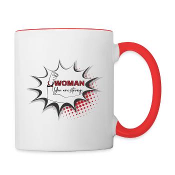 Female biceps - Contrasting Mug - white/red - Right