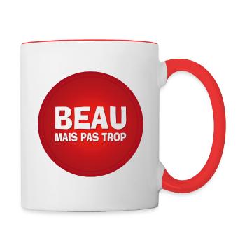 beau mais pas trop - Mug contrasté - blanc/rouge - Droite