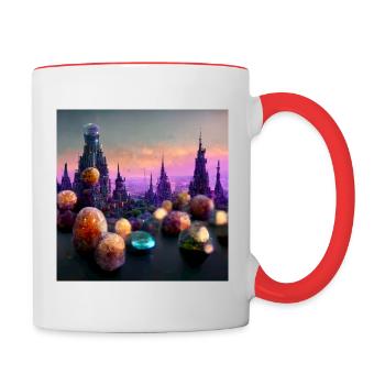 Ville de cristal - Mug contrasté - blanc/rouge - Droite