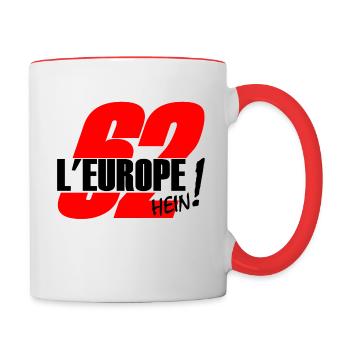 Lens en Europe - Mug contrasté - blanc/rouge - Droite