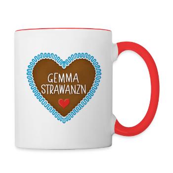 Gemma Strawanz Lebkuchenherz - Tasse zweifarbig - Weiß/Rot - Rechts
