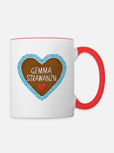 Gemma Strawanz Lebkuchenherz - Tasse zweifarbig - Weiß/Rot
