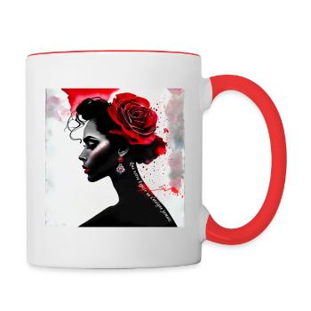 "Que votre Espoir ne s'éteigne jamais" Citation - Mug contrasté - blanc/rouge - Droite