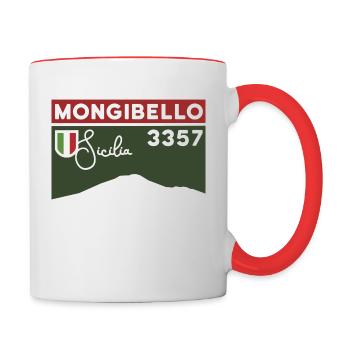 Etna Etna Mongibello Volcano Mount Sicily Souvenir - Contrasting Mug - white/red - Right