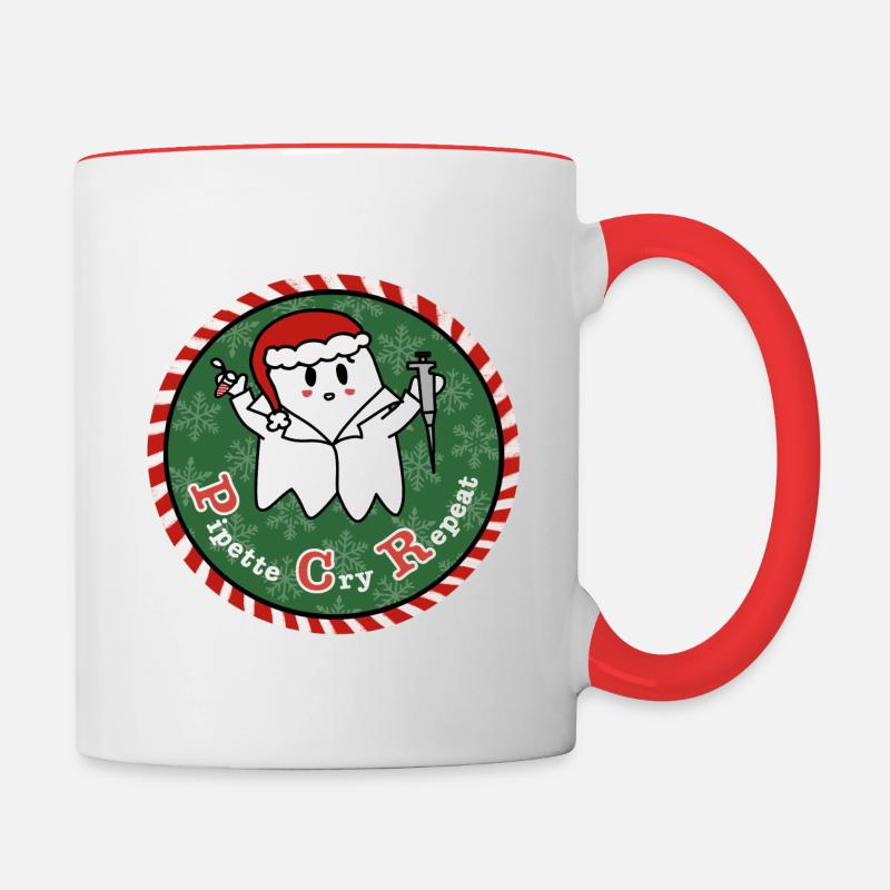 PCR de Noël - Mug contrasté - blanc/rouge