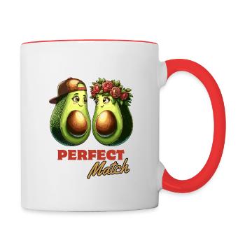 Avocado Perfect Match - Tasse zweifarbig - Weiß/Rot - Rechts