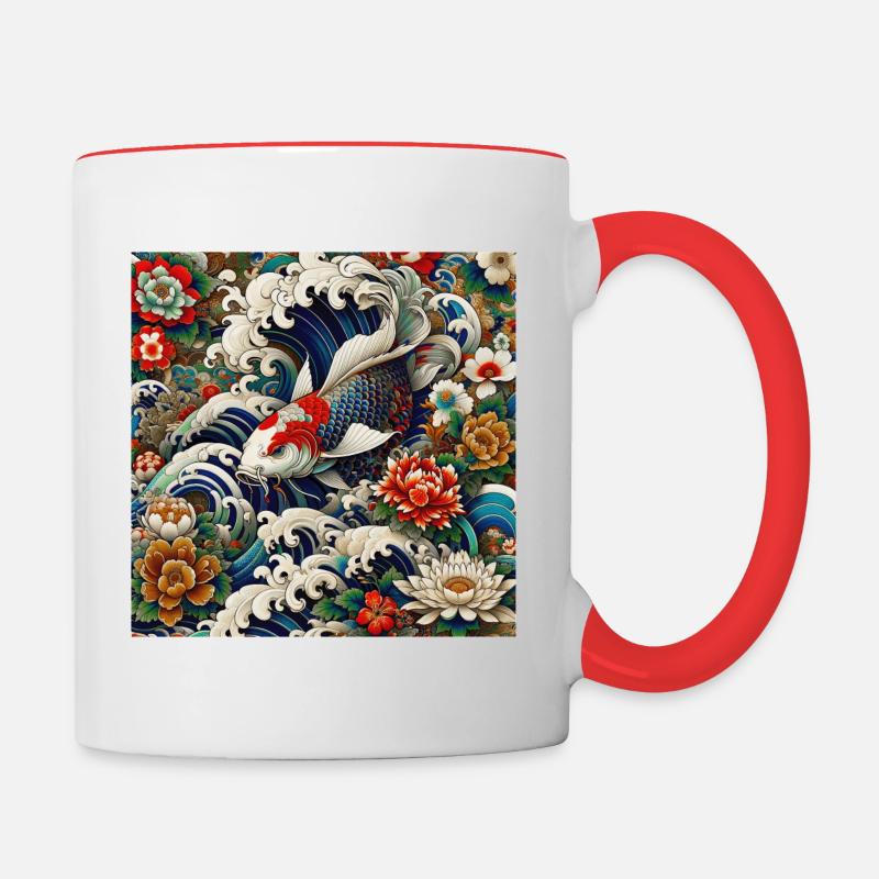 Pouls du Japon - Mug contrasté - blanc/rouge