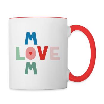 Amour de maman - Mug contrasté - blanc/rouge - Droite