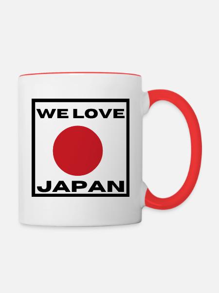 Wir lieben Japan - Tasse zweifarbig - Weiß/Rot