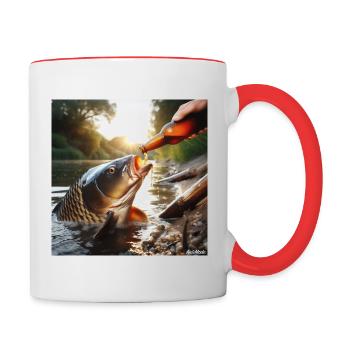 Carpe Biere - Mug contrasté - blanc/rouge - Droite