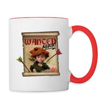 Robin Hood Schlitzohr von Sherwood Wanted Again! - Tasse zweifarbig - Weiß/Rot - Rechts