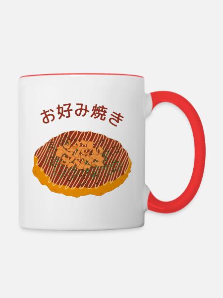 Japanese Okonomiyaki - Contrasting Mug - white/red