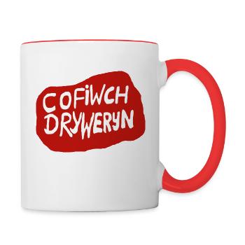 Cofiwch Dryweryn - Contrasting Mug - white/red - Right