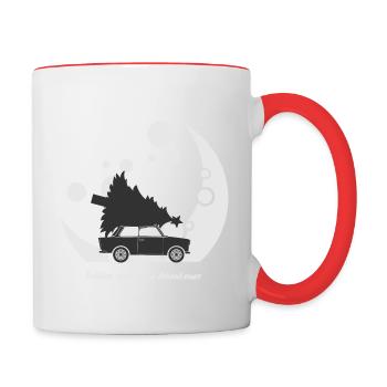 Früher war mehr Abenteuer (Trabi-Edition) - Tasse zweifarbig - Weiß/Rot - Rechts