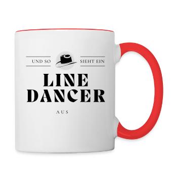 so sieht ein Line Dancer aus - Tasse zweifarbig - Weiß/Rot - Rechts