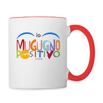 Io mugugno positivo by Cinodrago - Mug contrasté - blanc/rouge - Droite