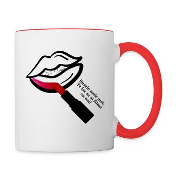 Lipp Stick - Tasse zweifarbig - Weiß/Rot - Rechts