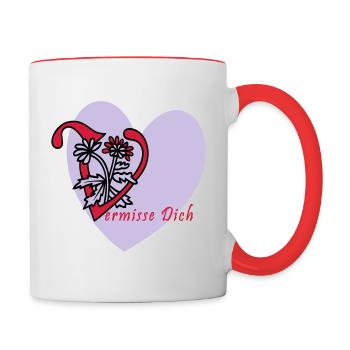 miss you - Contrasting Mug - white/red - Right