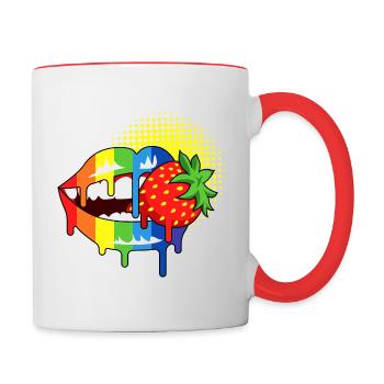 Strawberry lips Pride - Contrasting Mug - white/red - Right