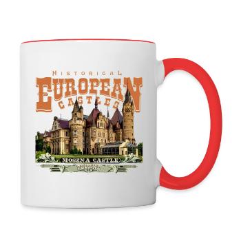 Schloss Moszna - Polen - Tasse zweifarbig - Weiß/Rot - Rechts