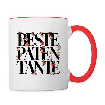 Beste Patentante - Tasse zweifarbig - Weiß/Rot - Rechts