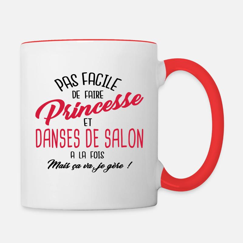 Princesse et danses de salon - Mug contrasté - blanc/rouge