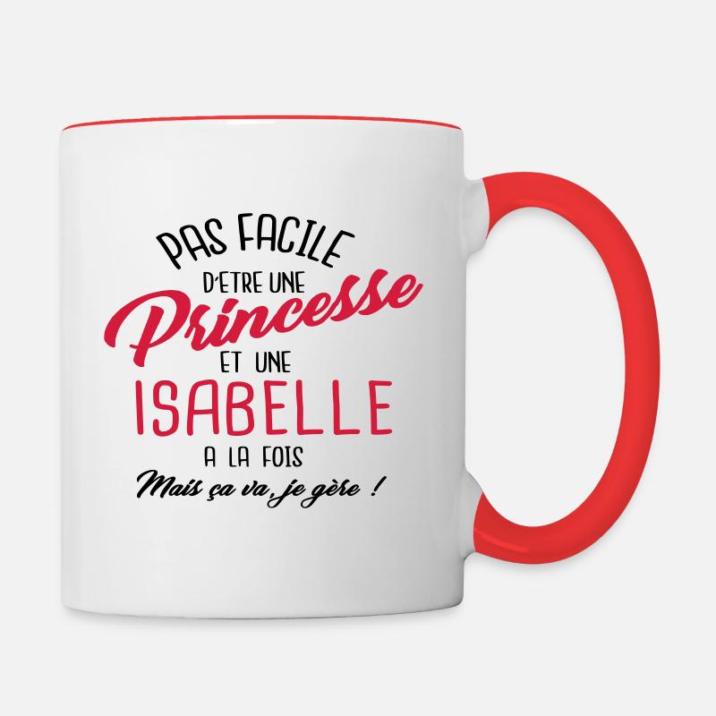 Princesse et Isabelle - Mug contrasté - blanc/rouge