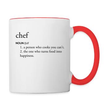 chef - Mug contrasté - blanc/rouge - Droite