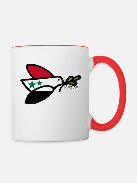 Frieden in Syrien - Tasse zweifarbig - Weiß/Rot