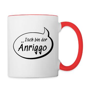 Isch bin dor Änriggo Enrico auf sächsisch lustig - Tasse zweifarbig - Weiß/Rot - Rechts