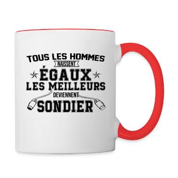sondier - Mug contrasté - blanc/rouge - Droite