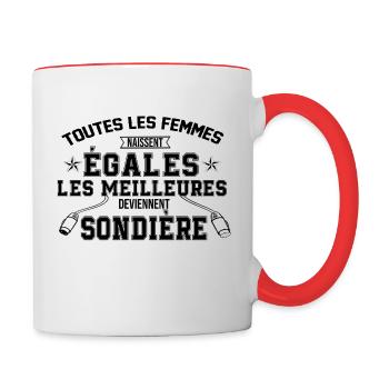 sondière - Mug contrasté - blanc/rouge - Droite