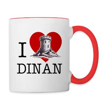 I love Dinan by I love Bretagne - Contrasting Mug - white/red - Right