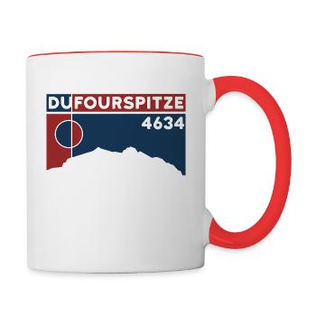 Dufourspitze High Altitude Tour Ascent Souvenir Souvenir - Mug contrasté - blanc/rouge - Droite