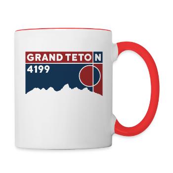 Grand Teton Finisher randonnée Wyoming cadeau souvenir - Mug contrasté - blanc/rouge - Droite