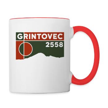 Grintovec Besteigen Wandern Kranjska Gora Andenken - Tasse zweifarbig - Weiß/Rot - Rechts