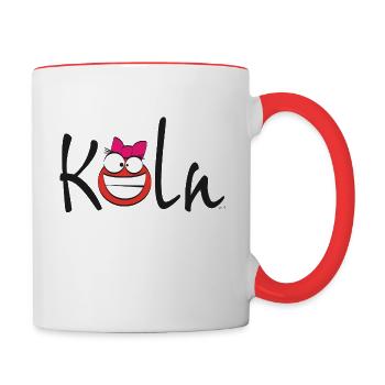 Cologne Smile: Fröhliches Köln Design für Mädchen - Tasse zweifarbig - Weiß/Rot - Rechts