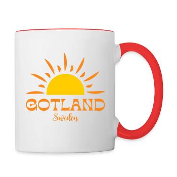 GOTLAND Schweden Sonne - Tasse zweifarbig - Weiß/Rot - Rechts