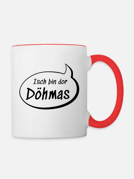 Isch bin dor Döhmas Thomas auf sächsisch lustig - Tasse zweifarbig - Weiß/Rot