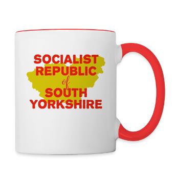Socialist Republic of South Yorkshire Sheffield le - Contrasting Mug - white/red - Right
