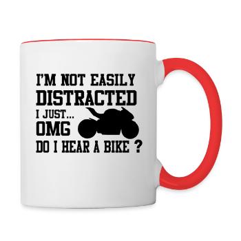 Ich bin nicht leicht zu diskursieren Motorrad - Tasse zweifarbig - Weiß/Rot - Rechts