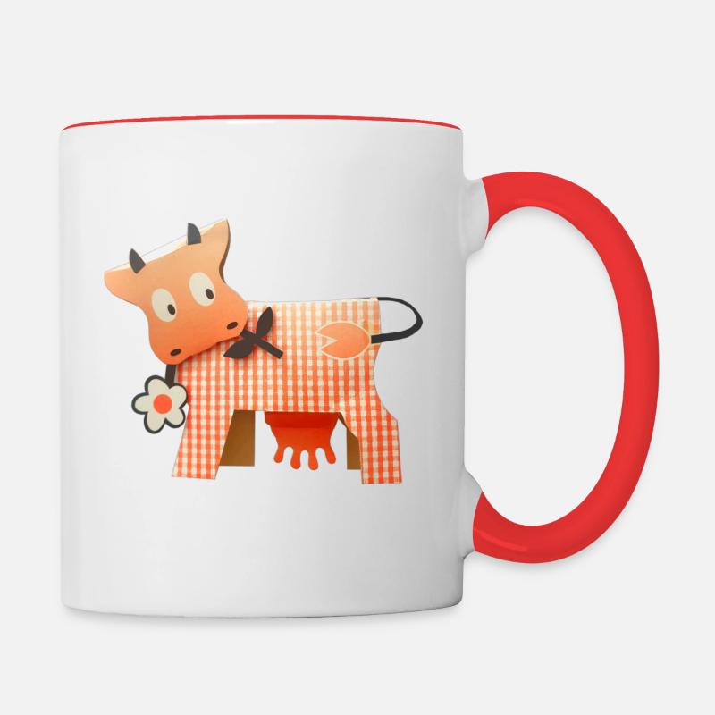 Rote Kuh - Tasse zweifarbig - Weiß/Rot