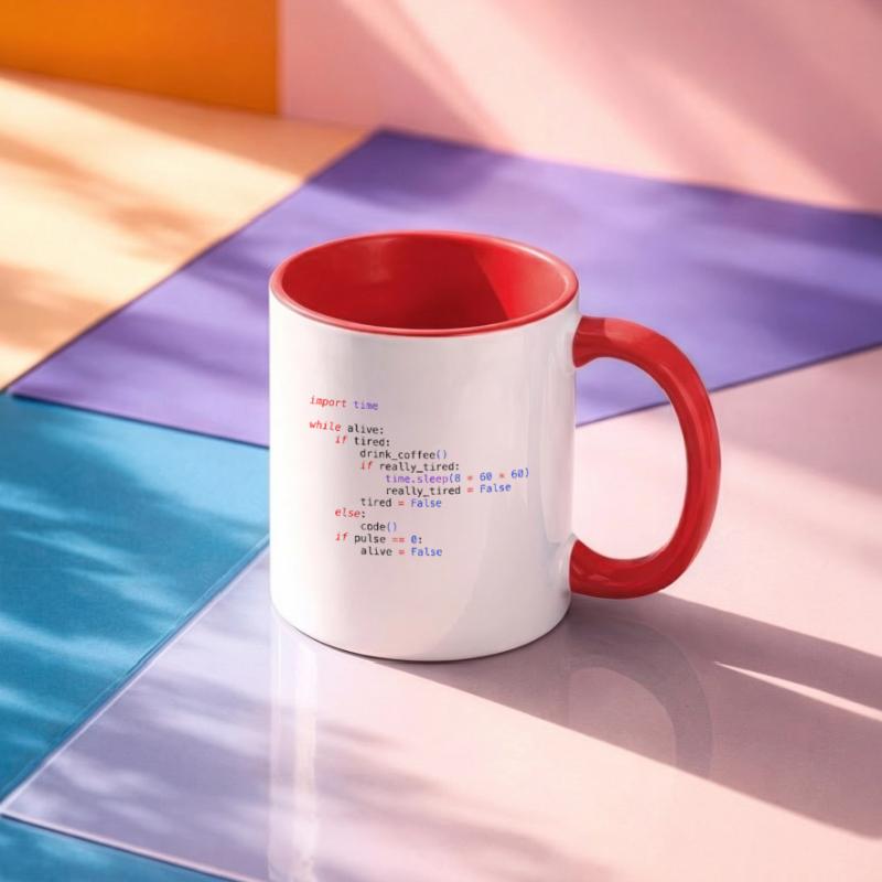 Python Code -- Funny While Loop Contrasting Mug