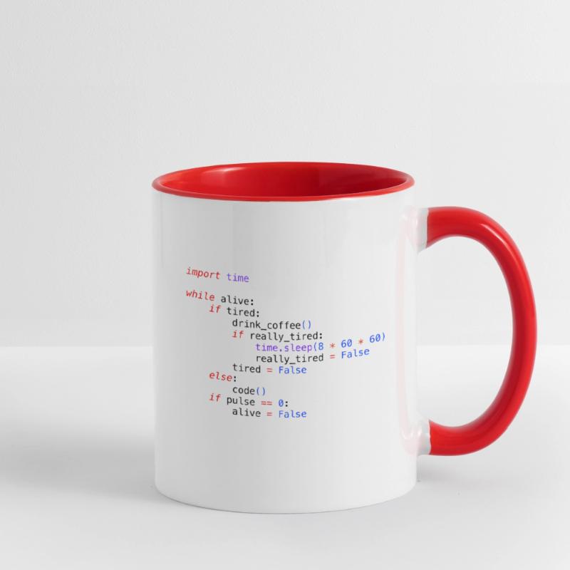 Python Code -- Funny While Loop Contrasting Mug